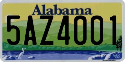 AL license plate 5AZ4001