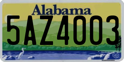 AL license plate 5AZ4003