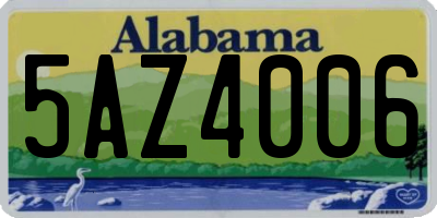 AL license plate 5AZ4006