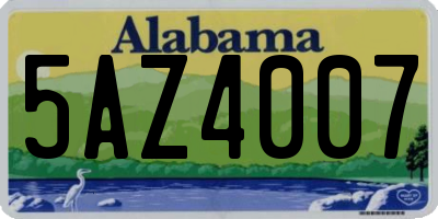 AL license plate 5AZ4007