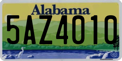 AL license plate 5AZ4010
