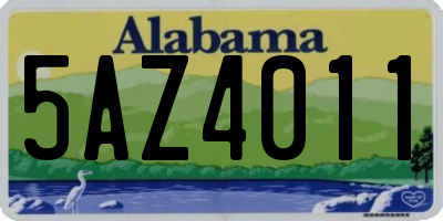 AL license plate 5AZ4011