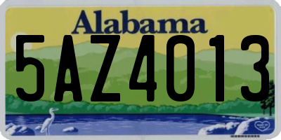 AL license plate 5AZ4013
