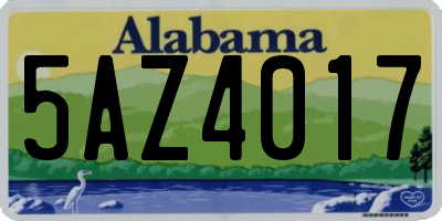 AL license plate 5AZ4017