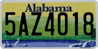 AL license plate 5AZ4018