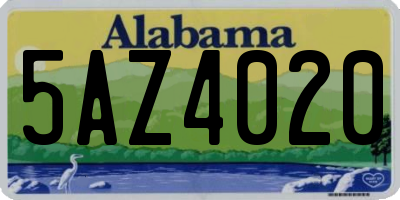 AL license plate 5AZ4020