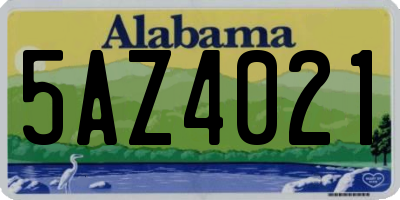 AL license plate 5AZ4021