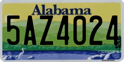 AL license plate 5AZ4024