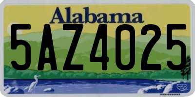 AL license plate 5AZ4025
