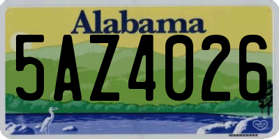 AL license plate 5AZ4026