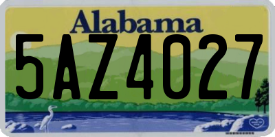 AL license plate 5AZ4027