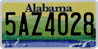 AL license plate 5AZ4028