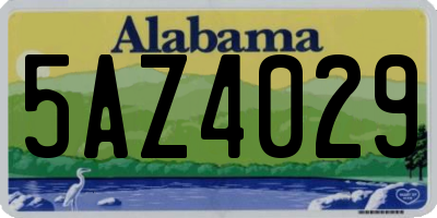 AL license plate 5AZ4029
