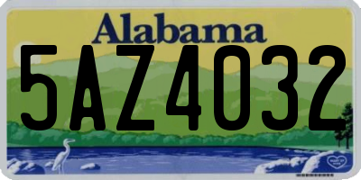AL license plate 5AZ4032