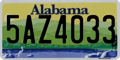 AL license plate 5AZ4033