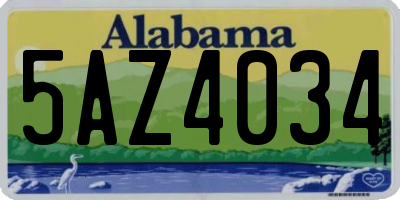AL license plate 5AZ4034