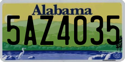 AL license plate 5AZ4035