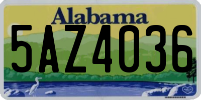 AL license plate 5AZ4036