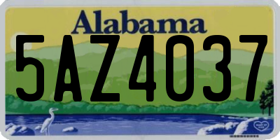AL license plate 5AZ4037
