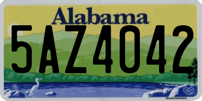 AL license plate 5AZ4042