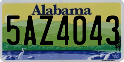 AL license plate 5AZ4043