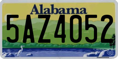 AL license plate 5AZ4052