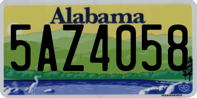 AL license plate 5AZ4058