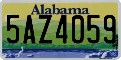 AL license plate 5AZ4059