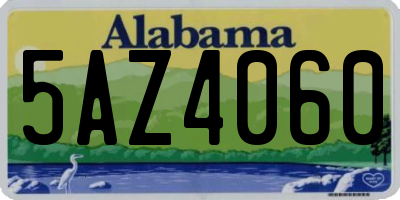 AL license plate 5AZ4060