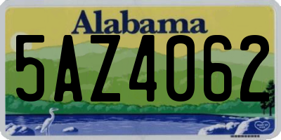 AL license plate 5AZ4062