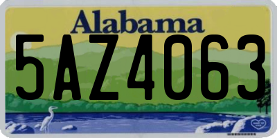 AL license plate 5AZ4063