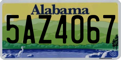 AL license plate 5AZ4067