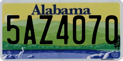 AL license plate 5AZ4070