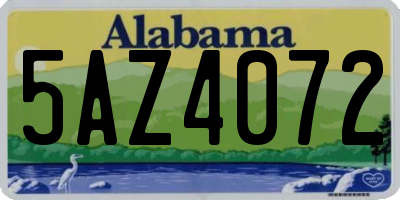 AL license plate 5AZ4072