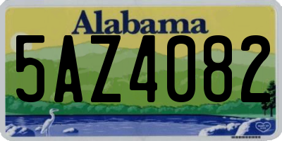 AL license plate 5AZ4082