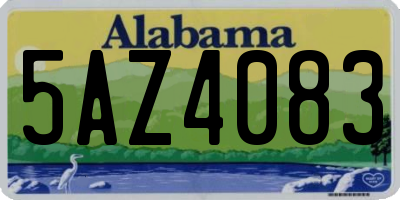 AL license plate 5AZ4083