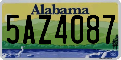 AL license plate 5AZ4087