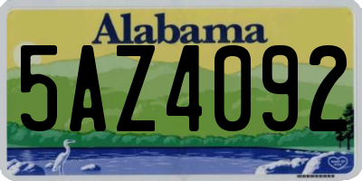 AL license plate 5AZ4092