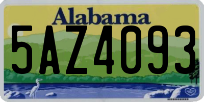 AL license plate 5AZ4093