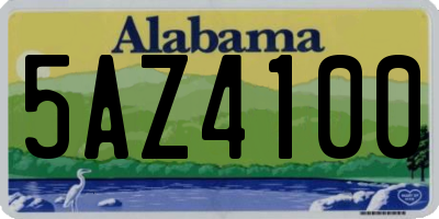 AL license plate 5AZ4100