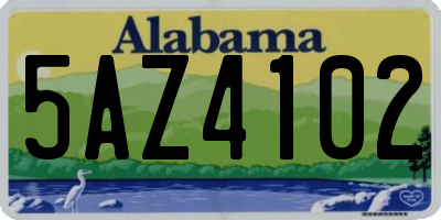 AL license plate 5AZ4102