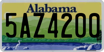 AL license plate 5AZ4200