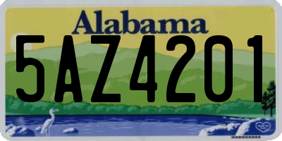 AL license plate 5AZ4201
