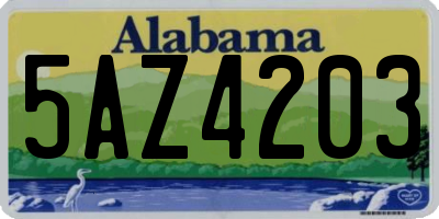 AL license plate 5AZ4203