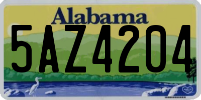 AL license plate 5AZ4204