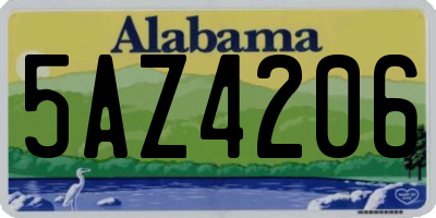 AL license plate 5AZ4206