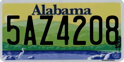 AL license plate 5AZ4208