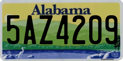 AL license plate 5AZ4209
