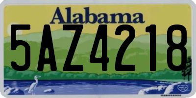 AL license plate 5AZ4218