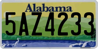 AL license plate 5AZ4233